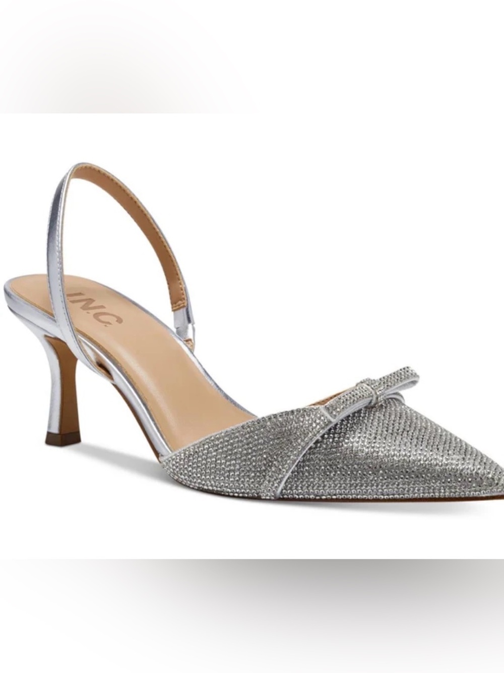 INC Gelsey Womens Rhinestone Slingback Heels. Sz 8 M